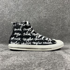 Converse All Star Hi OX Cursive Sketched 100033F Men’s Size 10 Black Skate Shoes